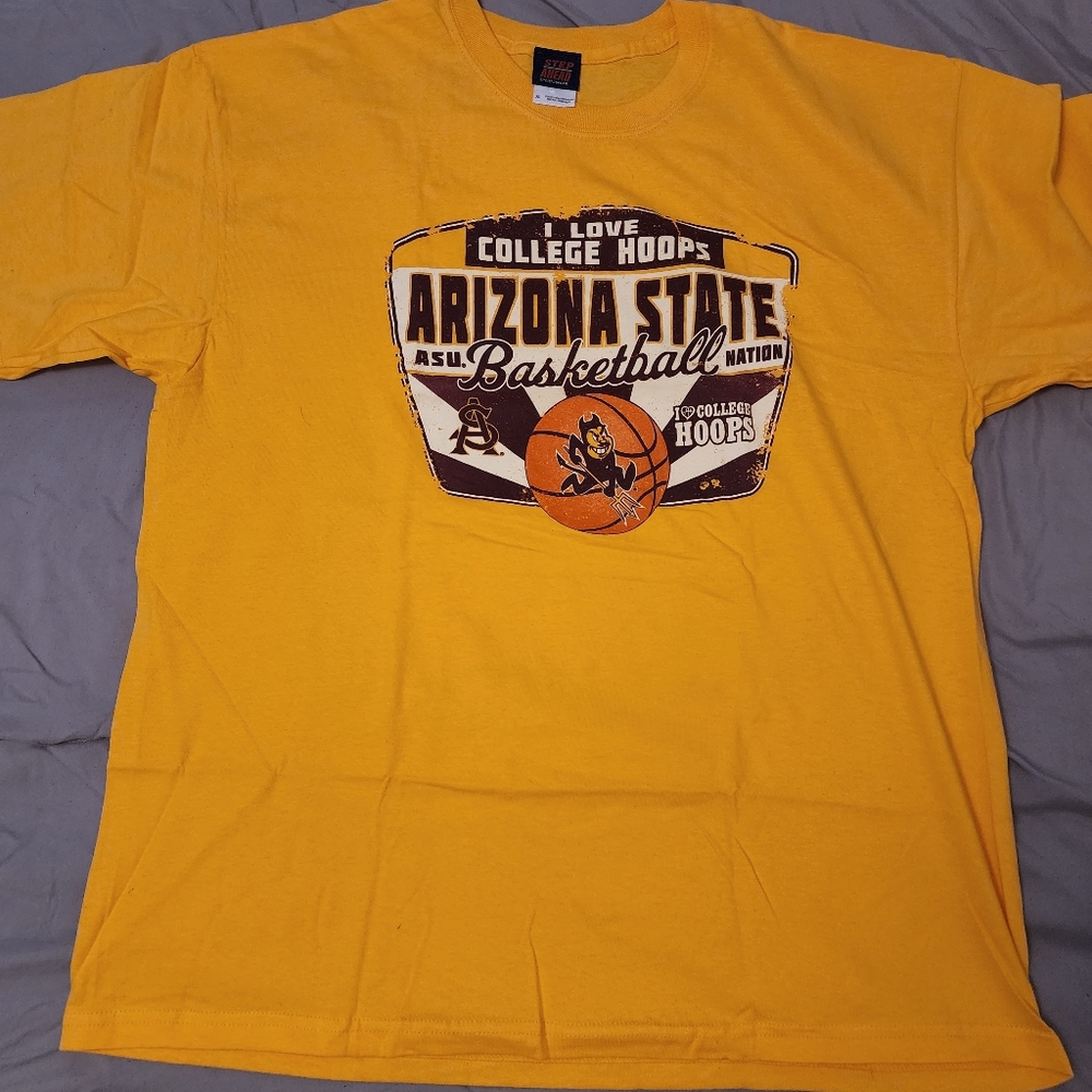 I love college hoops Arizona state step ahead yellow tshirt Size XL